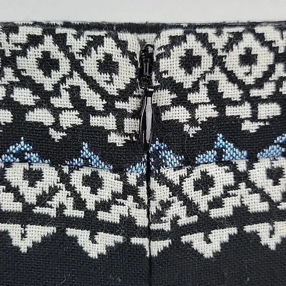 LOFT Faux Wrap Cotton Blend Mini Skirt Boho Print Size 6 - Picture 4 of 13